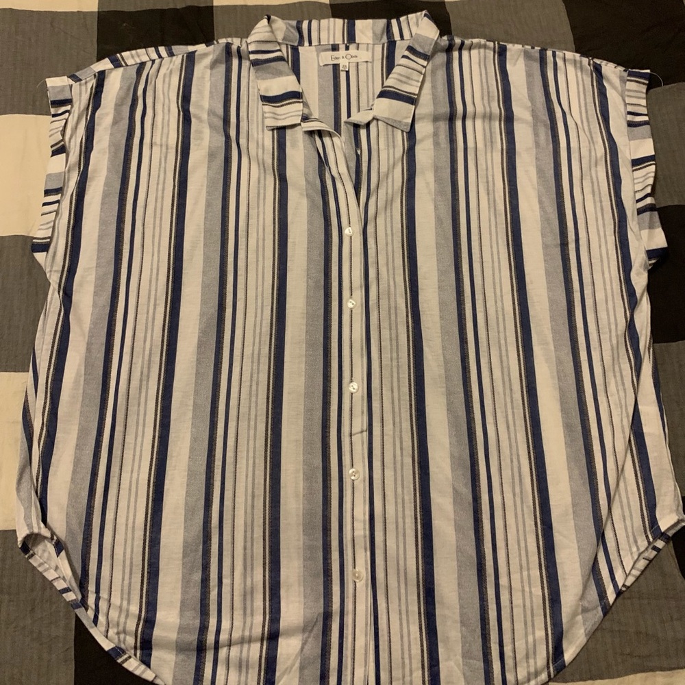 2XL, navy blue, grey stripes.